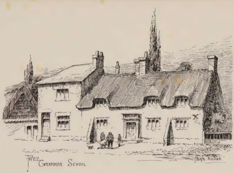 A sketch of the original Grammar School building.
