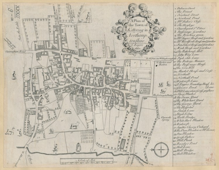 Map of Kettering from 1728.