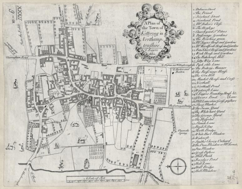 Map of Kettering from 1721.